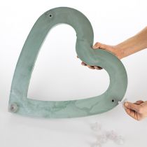Prodotto Materiale plug-in aperto a forma di cuore in schiuma floreale verde 38 cm 2 pezzi di decorazione nuziale