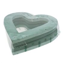 Prodotto Materiale plug-in aperto a forma di cuore in schiuma floreale verde 38 cm 2 pezzi di decorazione nuziale