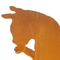 Prodotto Ornamento decorativo a forma di gatto in metallo arrugginito, decorazione effetto ruggine da appendere, 24,5 cm