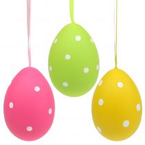 Prodotto Uovo di plastica colorato 15 cm da appendere 3 pz