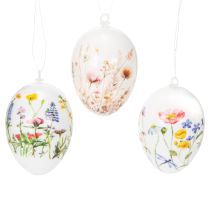 Prodotto Uova di Pasqua con motivi primaverili e floreali, decorazione pasquale di alta qualità, 6 cm, 6 pezzi