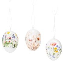 Prodotto Uova di Pasqua con motivi primaverili e floreali, decorazione pasquale di alta qualità, 6 cm, 6 pezzi