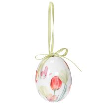 Prodotto Decorazione per uova di Pasqua, motivo tulipano con nastro per appendere e decorazione primaverile, 6 cm, 12 pezzi