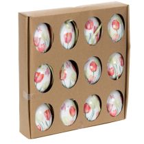Prodotto Uova di Pasqua da appendere don nastro Motivo tulipano Decorazione primaverile 6 cm, 12 pezzi