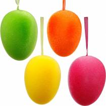Prodotto Uova di Pasqua da appendere uova colorate, floccate, Pasqua, decorazione primaverile 8 pz