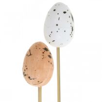 Uova di quaglia artificiali su un bastone uovo decorativo Decorazione pasquale 4cm 18pz