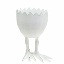 Vaso di Pasqua Uovo con gambe Bianco Ø13cm H21cm