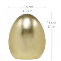 Uovo decorativo dorato, decoro per Pasqua, uovo in ceramica H13cm Ø10.5cm 2pz