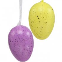 Uovo di Pasqua da appendere Uovo di plastica colori assortiti H6cm 12 pezzi