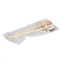 Prodotto Tappi per fiori Decorazione pasquale Uovo in legno con coniglietto colorato 5×7 cm 12 pz