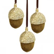 Prodotto Ghiande da appendere, Avvento, decorazione per albero, decorazione autunnale H6,5cm Ø4cm 6 pz