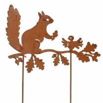 Prodotto Picchetti da giardino scoiattolo su ramo metallo patinato H42cm 3pz