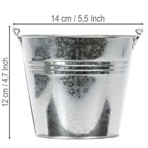 Prodotto Secchio Ø14cm H12cm 6 pezzi. Zinco, lucido