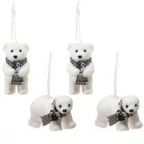 Prodotto Decorazione invernale da appendere a forma di orso polare, set di figurine 11×7 cm, 4 pezzi