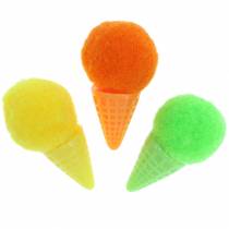 Prodotto Gelato nel waffle artificialmente verde, giallo, arancione assortito 3,5 cm 18 pezzi