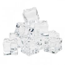 Cubetti di ghiaccio artificiale decorativi ghiaccio trasparente 2 cm 30 pz