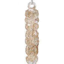 Prodotto Ghiaccioli decorativi per appendere glitter champagne 14,5 cm 4 pezzi
