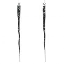 Ghiaccioli decorativi da sospendere trasparenti, argento 26 cm 2 pezzi