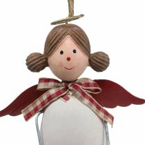 Prodotto Figure natalizie angelo e renna da appendere bianco, rosso Ø4,7cm H20 / 18cm 2 pezzi