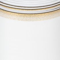 Prodotto Elegante nastro per ghirlande Moiré, 125 mm, bianco con bordo dorato - Nastro decorativo di alta qualità per fiori e celebrazioni