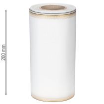 Prodotto Elegante nastro a ghirlanda moiré, 200 mm bianco con bordo perlato oro e finitura speciale, 25 m - Perfetto per decorazioni e celebrazioni
