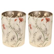 Prodotto Elegante portacandele con motivo floreale per un design armonioso della stanza, 12,5 cm, 2 pezzi