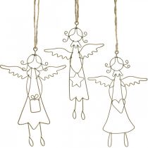Ciondolo angelo Angelo natalizio figure in filo d&#39;oro 15 cm 6 pezzi
