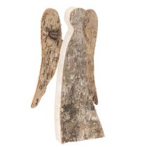 Prodotto Statuetta di angelo in legno con corteccia di betulla, 30 cm