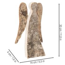 Prodotto Statuetta di angelo in legno con corteccia di betulla, 30 cm