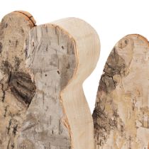 Prodotto Statuetta di angelo in legno con corteccia di betulla, 30 cm