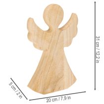 Prodotto Angelo decorativo in legno chiaro naturale, decorazione natalizia, 30 cm