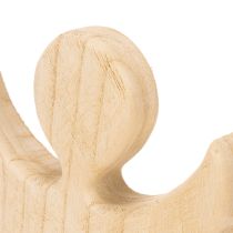 Prodotto Angelo decorativo in legno chiaro naturale, decorazione natalizia, 30 cm