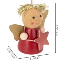 Prodotto Ciondolo decorativo a forma di angelo con stella, 5 cm, 9 pezzi