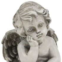 Angelo decorativo in grigio seduto 13,5 cm 2 pezzi