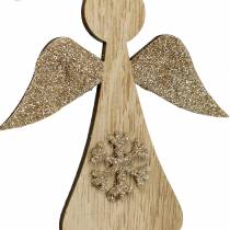 Prodotto Appendino decorativo angelo in legno glitter 10cm 12 pezzi