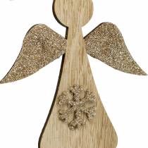 Prodotto Appendino decorativo angelo in legno glitter 10 cm 12 pz