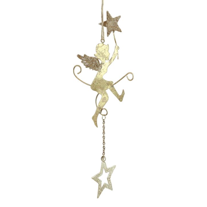 Ciondolo angelo stella Decorazione natalizia da appendere H28cm 3pz