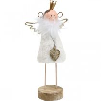 Prodotto Figura di angelo Decorazione natalizia in legno metallo bianco dorato H20,5cm