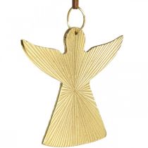 Angelo decorativo, ciondolo in metallo, decorazione natalizia dorata 9 × 10 cm 3 pezzi