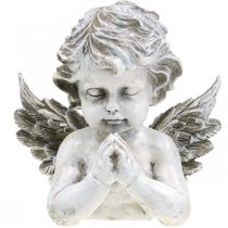 Angelo in preghiera, floristica funeraria, busto di figura di angelo, decorazione tombale H19cm L19,5cm