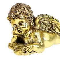 Angelo con libro disteso in oro 11-13 cm 4 pezzi