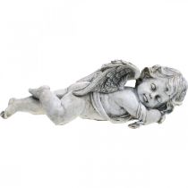 Decorazione tomba angelo addormentato tomba angelo grigio polyresin 39×14x13cm