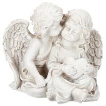 Prodotto Decorazione angelo per bambini, coppia di angeli con scultura a forma di cuore, 24 cm