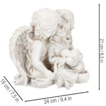 Prodotto Decorazione angelo per bambini, coppia di angeli con scultura a forma di cuore, 24 cm
