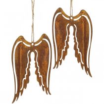 Appendiabiti in metallo con ali d&#39;angelo decorazione patina 19,5 cm 3 pezzi
