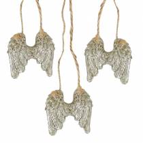 Ali d&#39;angelo da appendere in glitter oro 5 cm × 5,2 cm 12 pezzi