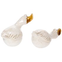 Prodotto Statuetta decorativa in ceramica a forma di anatra, perfetta per attirare l'attenzione in soggiorno, 13 cm, 2 pezzi