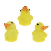 Anatra mini 4 cm floccato giallo 12 pezzi