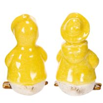 Prodotto Figurine di anatre con impermeabile Statuette in ceramica per divertenti decorazioni da balcone e da giardino 11 cm 4 pezzi