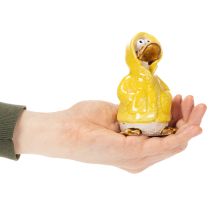 Prodotto Figurine di anatre con impermeabile Statuette in ceramica per divertenti decorazioni da balcone e da giardino 11 cm 4 pezzi